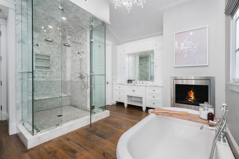 Elegant Shower and Tub Area